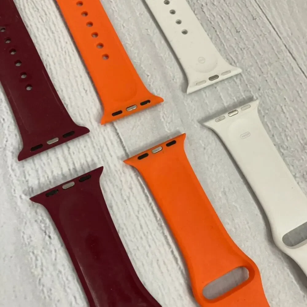 Apple Watch 40mm Sport Band Bundle - 3 - Orange, White, Maroon